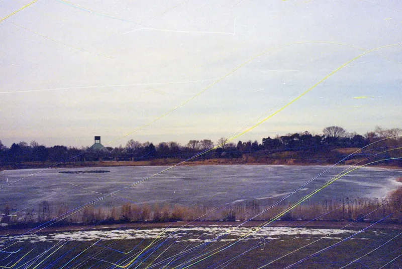 Frame 20 after conversion: the frozen lake in full colour.