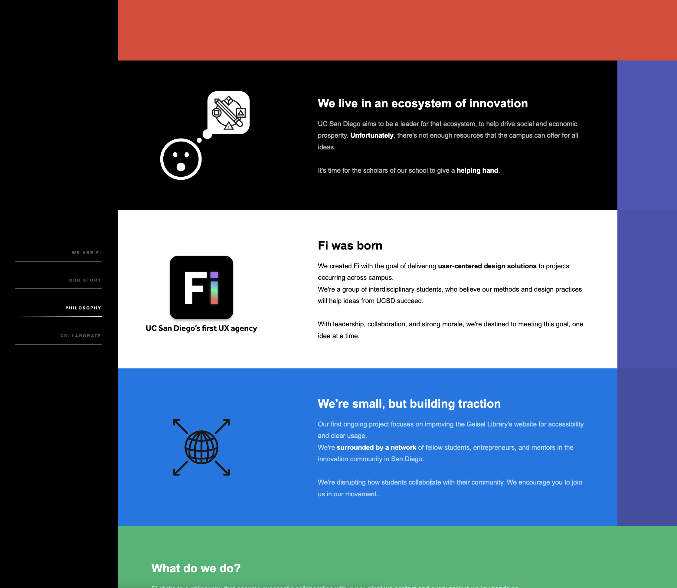 Fi agency's first website design