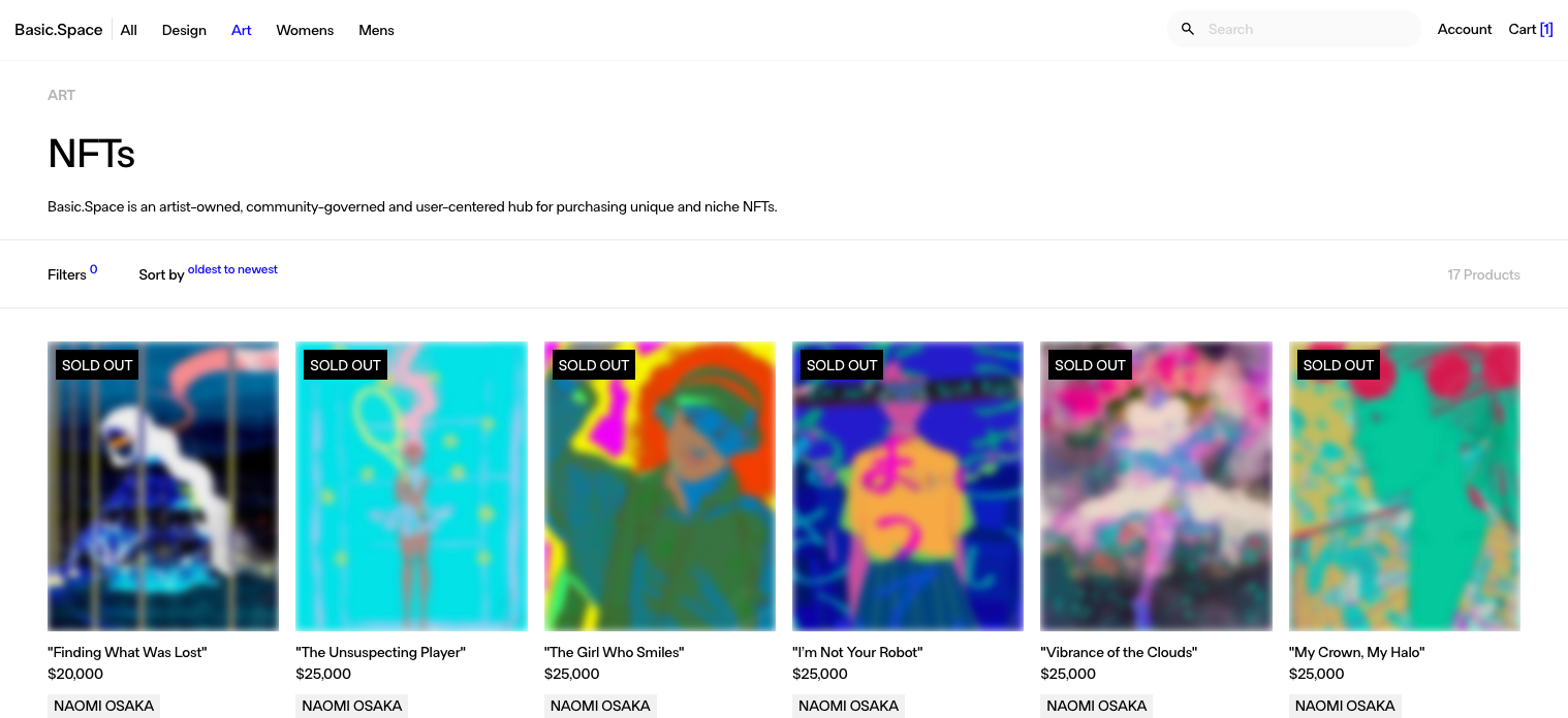 Basic.Space NFT auction listing