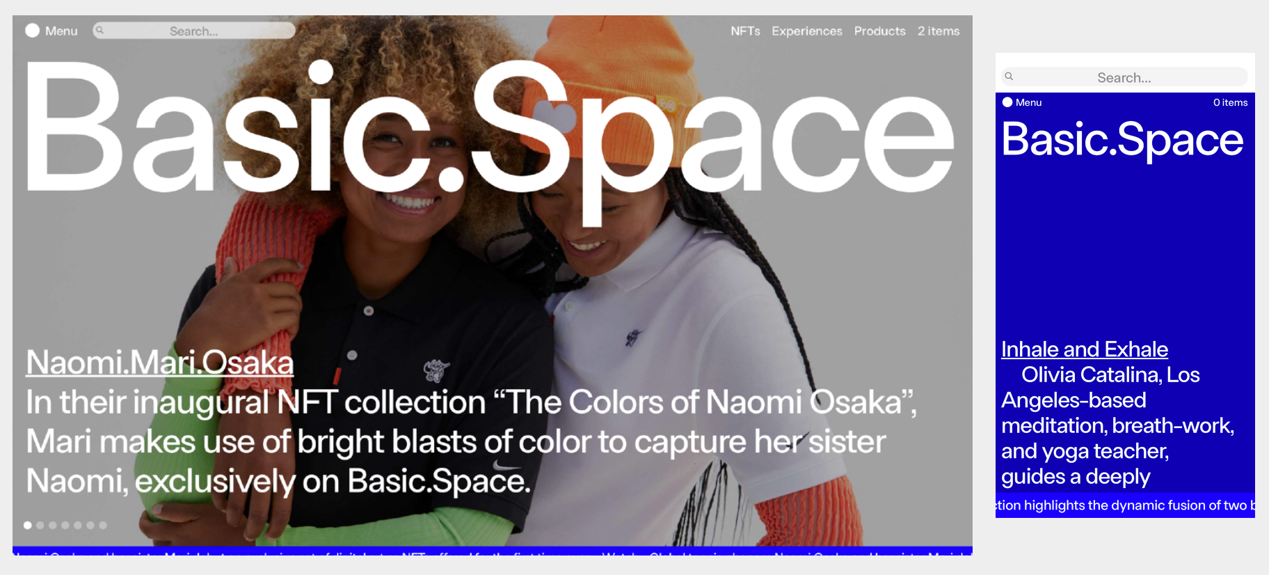 Basic.Space hero section with low-res images