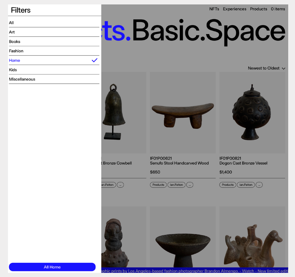 Basic.Space minimalist shopping experience
