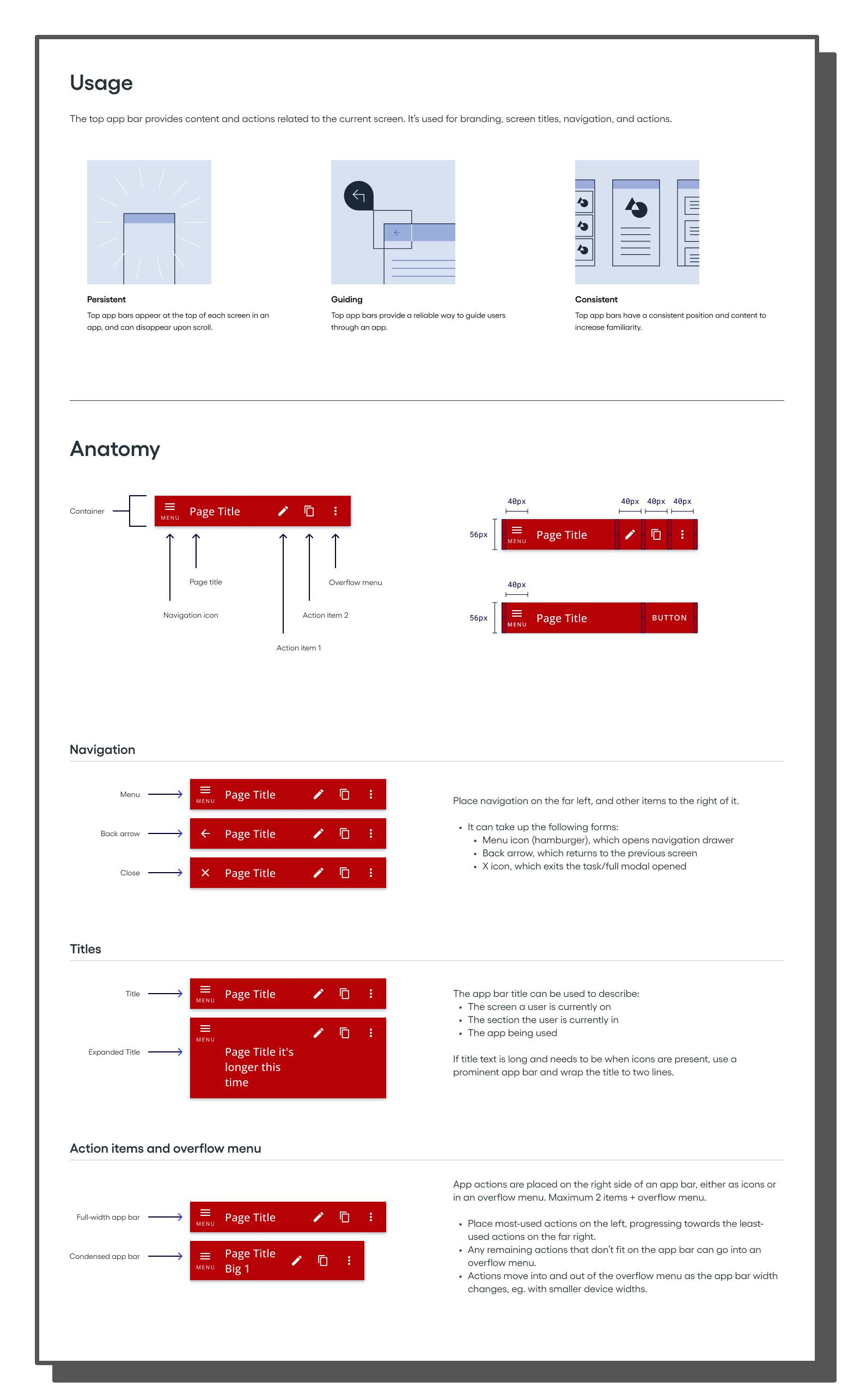 Design system documentation and guidelines